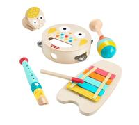 Fisher-Price - Set Strumenti Musicali, 6 strumenti giocattolo in legno a forma di animali per lo sviluppo delle capacità motorie e sensoriali, giocattolo per bambini, 2+ anni, HXT90