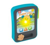 Fisher-Price Tablet delle Storie di Cagnolino Ridi e Impara, giocattolo per neonati, finto tablet con musica e luci; per bambini +6 mesi, multilingue: Inglese, Italiano, Portoghese, Spagnolo, JFJ88