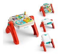 Fisher-Price Tavolino attività 4 in 1 Laugh & Learn, multilingue | Inglese, francese, tedesco, italiano, olandese, giocattolo educativo musicale Ridi e Impara per bimbi dai 6 mesi, JGW87