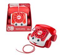 Fisher-Price - Telefono Chiacchierone Rosso, gioco trainabile con l'iconico filo rosso in stile Mattel, edizione speciale 80° Anniversario, giocattolo per bambini, 12+ mesi, JGG97