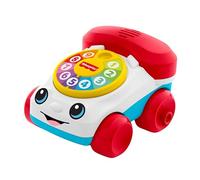 Fisher-Price - Telefono Chiacchierone, telefono giocattolo con ruote a spinta o trascinabile, suoni e clic sensoriali per sviluppare il gattonamento e le capacità motorie, 6+ mesi, JKD56