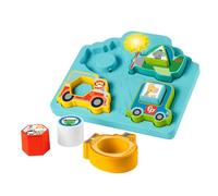 Fisher-Price - Veicolo Cercaforme Sonori, Puzzle 2 in 1 con Veicoli e Pezzi a Tema Animale, Include Musica e Suoni per stimolare Le capacità motorie, Giocattolo per Bambini, 9+ Mesi, HRP31