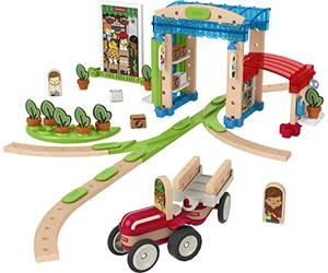 Fisher-Price Wonder Makers Costruisci la Città, Playset per Piste in Legno e Costruzioni da 75 pezzi, Giocattolo per Bambini 3+ anni, FXG14