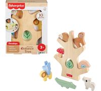 Fisher-Price Wood Stacking Toy Balance Tree, 10 Wooden Pieces for Developmental