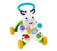 Fisher-Price Zebra Primi Passi Spingibile, Giocattolo Elettronico Educativo con Musica e Suoni, per Camminare, per Bambini di 6+ Mesi, Italiano Imballaggio Sostenibile, HBB66