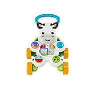 Fisher-Price Zebra Primi Passi Spingibile, Giocattolo Elettronico Educativo con Musica e Suoni, per Camminare, per Bambini di 6+ Mesi, Edizione: Inglese, Imballaggio ridotto, GXC31