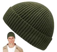 Fisherman Beanie morbido corto berretto da pescatore per uomini e donne berretti a maglia calda arrotolare il bordo per orologio cappelli da pesca a cuffie per l'autunno inverno all'aperto, berretto