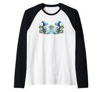 Fisherman Gnome Grandpa On The River For Fishing Buddies Maglia con Maniche Raglan