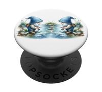 Fisherman Gnome Grandpa On The River For Fishing Buddies PopSockets PopGrip Adesivo