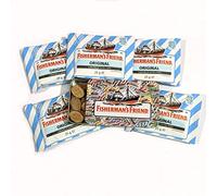 FISHERMAN'S FRIEND | Confezione in Metallo porta caramelle con 5 buste di Fisherman's | La Caramella Balsamica più forte con sole 4 calorie (Original Senza Zucchero)