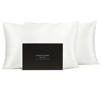 Fishers Finery Confezione da 2 federe in 100% pura seta di gelso, 30 mm, qualità testata (bianco, queen, confezione da 2)