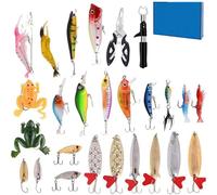 Fishing Advent Calendar - 24 Days Fishings Lures Set, Including Hard Lures, Fish controller, Lui fishing pliers, Holiday Countdown Gift Set for Anglers (1Pcs)