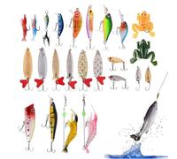 Fishing Advent - Calendario del Conto Indietro 24 Giorni con Esche | Esche di Natale Realistiche Per Kayak Lago Fiume Pier Gatto Trota Lobina Perca Lobina - Teen Kayak Surf