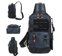 Fishing Backpack, Sling Bag, Waterproof Portable Gear Carrier with Fish Storage Wraps, Shore, Surf, and Travel Use, Perfect for Professionals, Beginners, Bass 7.87 X 3.94 X 11.81in