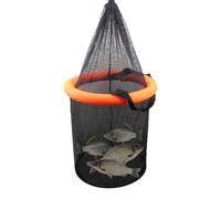 Fishing Basket for Caught Fish,Folding Live Lure Storage Cage | Portable Fish Mesh Basket with Drawstring for Crayfish Freshwater Fly Fishing Accessories