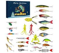 Fishing Calendar - 24 Days Lure Advent, Tackle Countdown, Multifunctional Twenty Four Day Giffts Set | Holidaysurprise box For Men Grandpa Boyfriend Father Uncle Husband Neighbor Son Grandfather