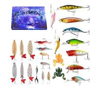 Fishing Calendar, Lures Seasonal Festive Bait Kit For Home, 24 Days Christmas Countdown Fishing Lure, Home Decor Christmas Hobby Father's Day Outdoor Holiday Season Enthusiast