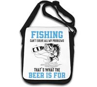 Fishing Can't Solve All My Problems That's What Beer Is For Borsa a tracolla Bianco