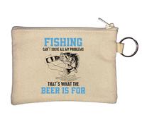 Fishing Can't Solve All My Problems That's What Beer is for Portachiavi Portamonete Beige