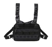 Fishing Chest Rig Bag, Multifunctional Chest Pack, Adjustable Waterproof, Large Capacity Gear with Storage, Hunting Rig for Outdoor, Travel, Present, Black