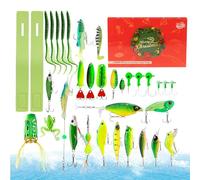 Fishing Countdown Calendar, Bait Lure Set, 13.66x8.78in 24-Day Accessory Box, Tackle Gear Kit, Holiday Present Calendars for Adults, Men, Teen Boys, Outdoor Angler Celebration