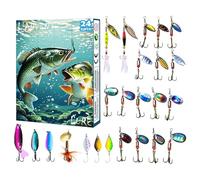 Fishing Countdown Calendar, Fisherman Baits Kit For Freshwater, 24 Days Christmas Fishing Countdown Calendar, Saltwater Adults Men Teen Boys Father Outdoor Holiday Birthday Anglers