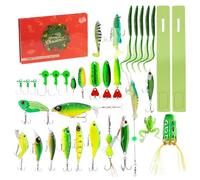 Fishing Countdown Calendars | Bait Countdown Calendar Fish Accessories 24 Days | Christmas Fishing Tackle Lure Gear Set for Adult Men Teen Boys