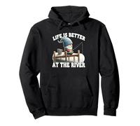 Fishing Grandpa Gnome For Dad Life Is Better At The River Felpa con Cappuccio