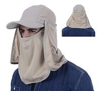 Fishing Hat Summer UPF 50 UV Protection Outdoor Hiking Jungle Mountain Sun Mens Quick Dry Baseball Cap Face Neck Cover Flap Waterproof Breathable caps Flap Hats for Men Women New Unisex Autumn Khaki