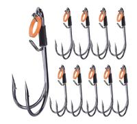 Fishing Hooks - Doppio Hooks Fishing | 10 pezzi Frog Hooks, Double Reverse Fishing Hooks, Anti-Bending Carbon Steel Gear Rigs for Panfish Bass Trout Grouper Crappie Beach and Saltwater