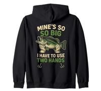 Fishing Humor So, Big, Two, Hands Funny Bass Angler Present Felpa con Cappuccio