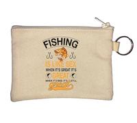 Fishing is Like Sex Whet It's Great It's Great When It's Bad, It's Still Great Key Chain Portamonete Beige