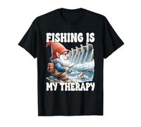 Fishing Is My Therapy Fisherman Grandpa Gnome For Anglers Maglietta