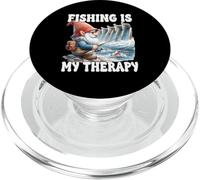 Fishing Is My Therapy Fisherman Grandpa Gnome For Anglers PopSockets PopGrip per MagSafe