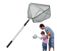 Fishing Kecher | Rete da pesca a Kebab pieghevole | Kescher pieghevole per la pesca | lega di alluminio, 42 x 24 cm, manico telescopico non scorrevole per la pesca sicura nel lago