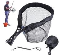 Fishing Landing Net, Lightweight Fish Catcher Tool, Extendable Handle, 51 x 28 cm Soft Mesh Netting, for Pond Trout Bass Salmon Catfish Storage and Transport Fishing Equipment