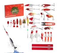 Fishing Lure Advents Calendar, Realistic Sequin Swimbait Kit, Holiday Countdown Gift for Anglers, Pike, Walleye, Catfish, Carp, Saltwater, River, Lake Use, 13,66 x 8,78 pollici