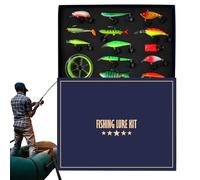 Fishing Lure Kit - 14 pezzi Bait Gift Set, Artificial Fishing Lure and Gear Kit | Christmas Fish Tackle Gift Pack for Freshwater & Saltwater Use, Ideal for Outdoor River, Lake, Pond, Vacation, Trips