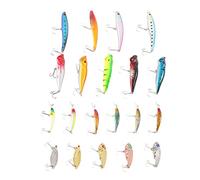 Fishing Lure Kit 20Pcs | Reusable Artificial Bait with Lifelike 3D Eyes | Saltwater & Freshwater Lures for Ocean/Lake/River Fishing | Carbon Steel Hooks, 232g Lightweight
