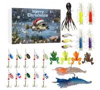 Fishing Lure Tackle Kit - Fishing Countdown Calendar | 24 Days Advent Christmas Calendar For Dad Boyfriend Teens Men Fisherman Stream Lake River Trout Bass Freshwater Saltwater