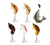 Fishing Lures, 5-Piece Swimbait Kit, Walleye Trout Gear, Realistic Action Baits, Treble Hooks, Multi-Species Design, Catfish, Salmon, Crappie, Saltwater, Freshwater, 1.57x0.79 inches