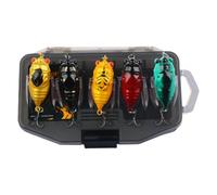 Fishing Lures, 5 Pieces Floating Saltwater, Fish Lure Tackle | 5.28x3.19 inches Waterproof Lightweight Fishing Accessories Outdoor Gear for Ice River Lake Fresh Water Saltwater