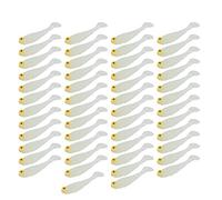 Fishing Lures 50 pezzi - Soft Silicone Baits with 3D Eyes & Paddle Tail | Lifelike Swimbait for Bass/Trout/Walleye | Essential Tackle for Anglers (Luminous Color)