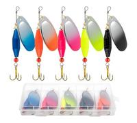 Fishing Lures - Metal Rotating Bait For Bass Anglers, 5 Piece Sequin Spinner Set, Zinc Alloy Build, Integrated Vibration System, Freshwater Hardware, Efficient Saltwater Trout Pond Use