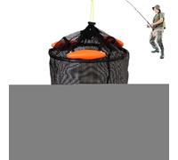 Fishing Net Bag, Floating Fishes Basket, Foldable Cage, Drawstring Mesh Trap, Kayak Fish Gear for Reservoirs, Lakes, Rivers, Ditches, Ponds, Camping Trips, Boat, Outdoor Storage, 12.6x14.96 Inches