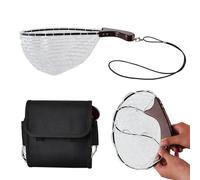 Fishing Net, Foldable Landing Net with Anti Slip Handle, 18.5x14.17x7.87 Inches Lightweight Mesh to Live Caught Transportation, Ideal for Aquarium, Pools, Beach, Ponds, Kayak, Bass, Fly, Salmon Use