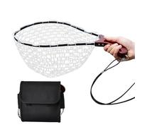 Fishing Net, Foldable Landing Net with Anti-Slip Handle, Durable Mesh Live Catch Transport, Lightweight Design for Aquarium Pools Beach Ponds Salmon Fly Kayak Bass