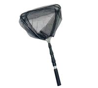 Fishing Net - Foldable Telescopic Pole Handle | Non-Slip PVC Coated Net Mesh, Compact & Lightweight, Fish-Friendly, Full Length 125cm, For Bass Trout Catfish Saltwater Freshwater Shores
