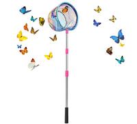 Fishing Net, Frog Catching Net, Butterfly Net, Extendable Stainless Steel Handle, Non-Slip Grip, Outdoor Toddler Summer Games, 9.84x11.81 Inches, Blue, 1 Pack, 500g