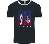 Fishing Passion È La Chiave Pescatore Uomo Ringer T-Shirt FotL